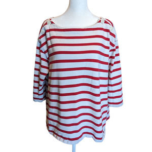 The Nines by Hatch Maternity Red Striped Boat Sweater Size Medium